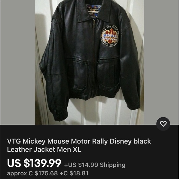 Vintage Disney, Mickey Motors leather. Large. - Picture 7 of 8
